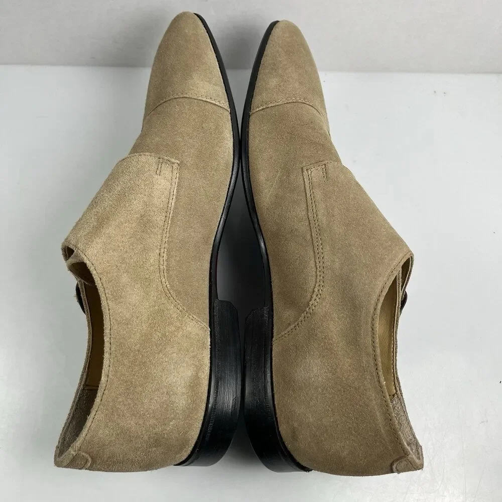 ASOS Tan Suede Leather Double Monkstrap Loafers Slip On Shoes Mens US Size 11